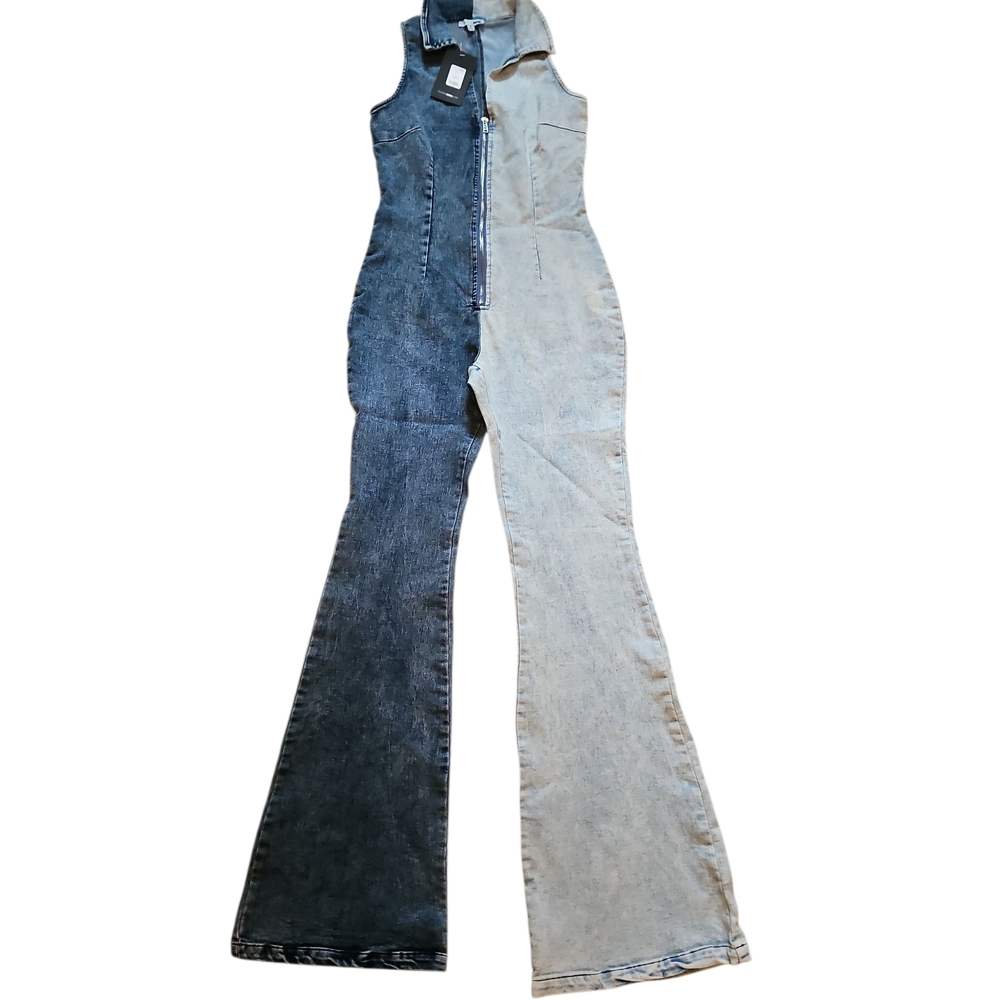 Fashion Nova Blue Flare Wide Leg Jeans